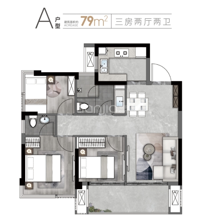 建总云璟未来--建面 79m²