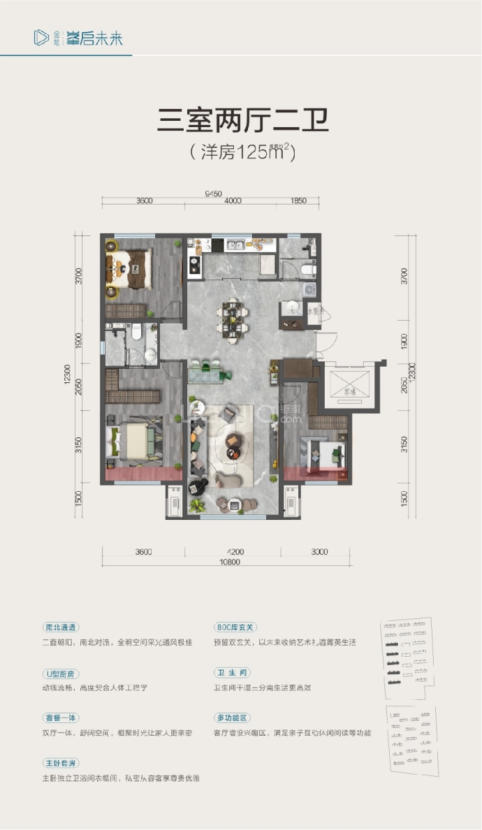 金地峯启未来--建面 125m²