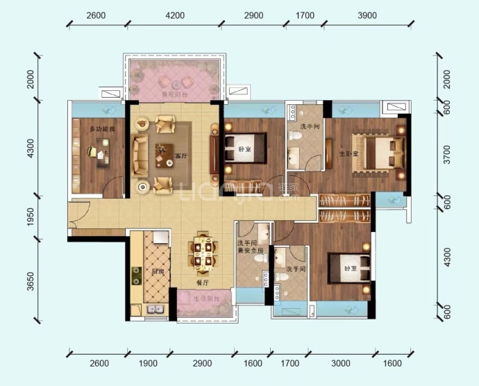 华盛圆坊都荟--建面 143.27m²