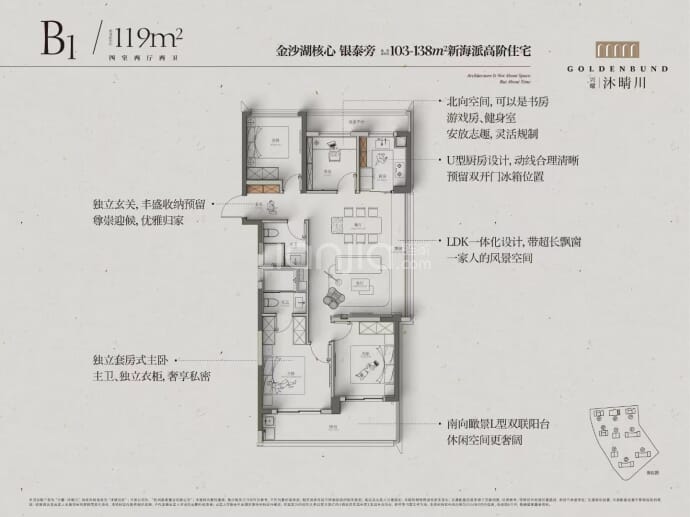 沐晴川府--建面 119m²