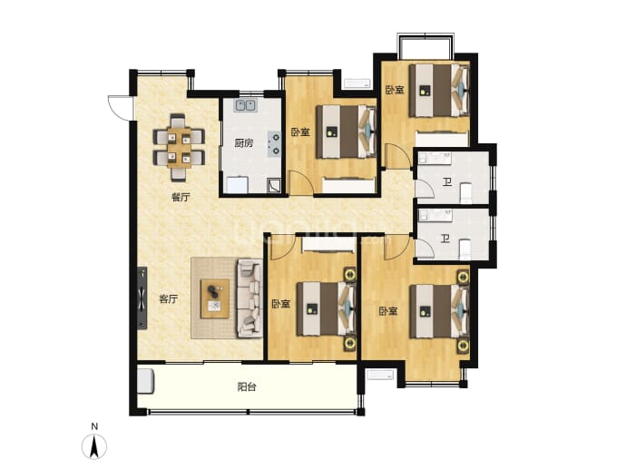 融湾和悦府--建面 128.43m²