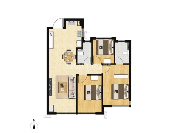 国贸建发保利悦湖--建面 89m²