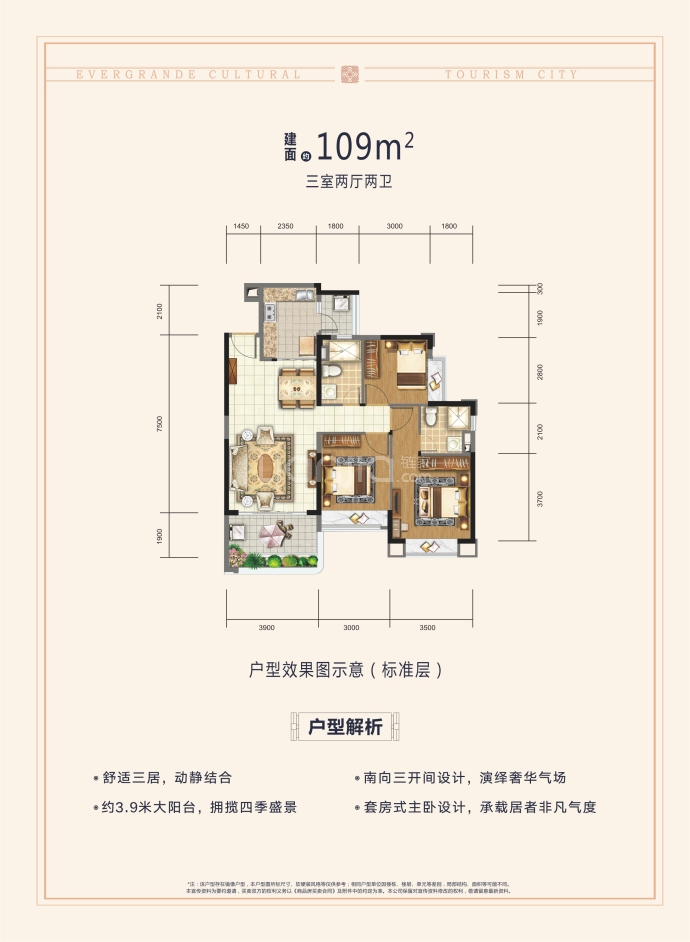 恒大文旅城--建面 109m²