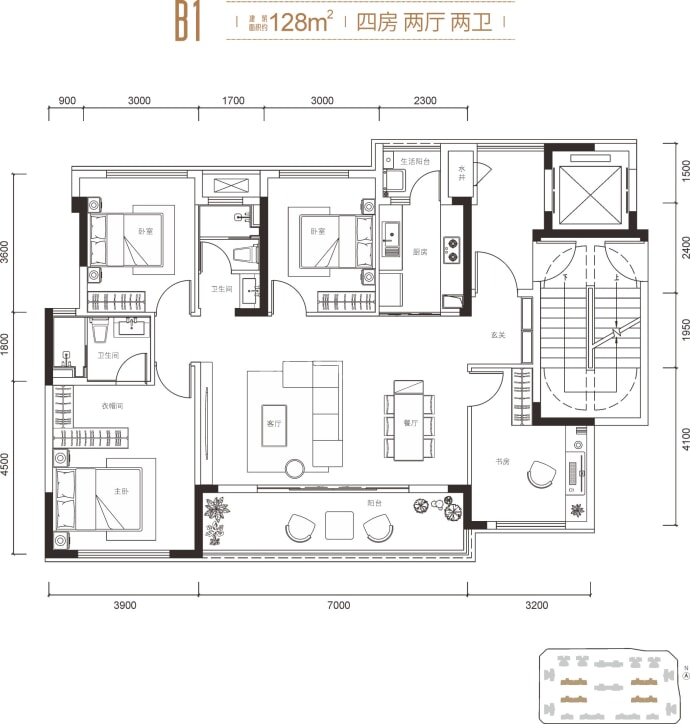 银河玺悦和鸣--建面 128m²