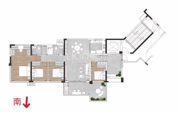 火炬建发澐山境4室2厅2卫户型图