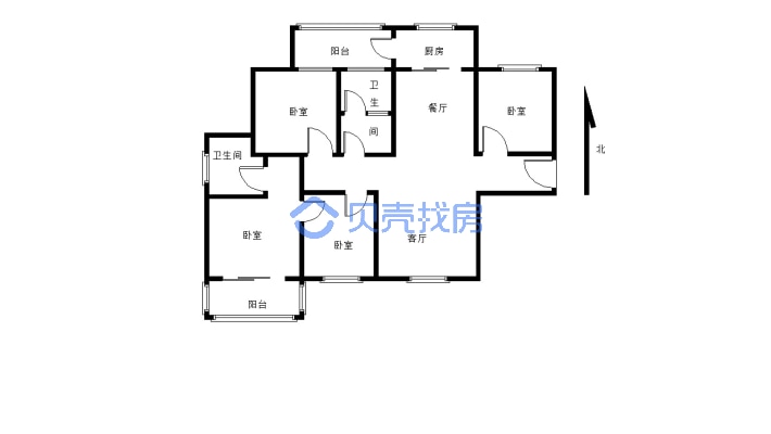 精装修带地暖家具家电全部入住时间短保持的干净.-户型图