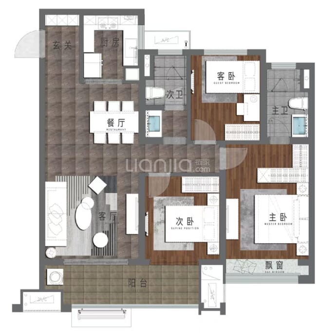 观淮府三期--建面 115m²