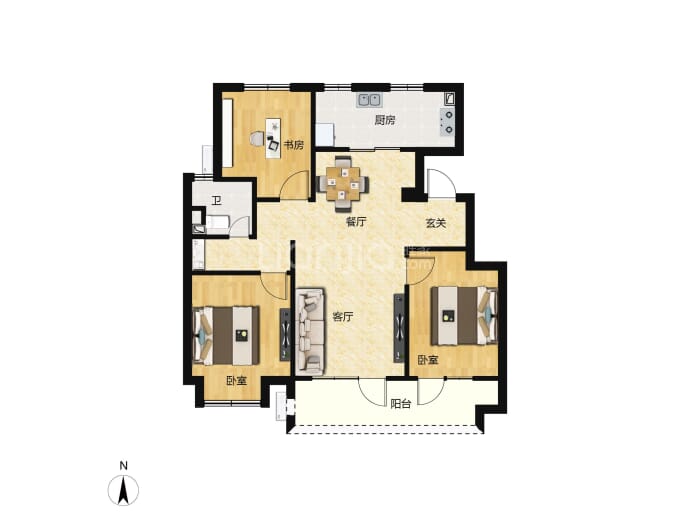 力高天爱·君逸府--建面 106m²