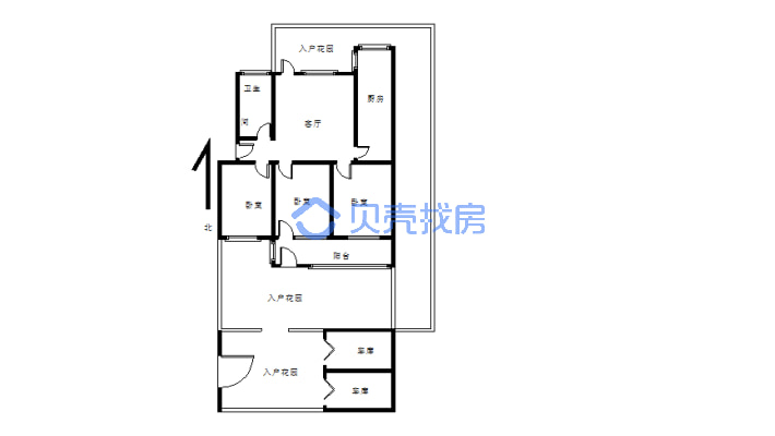 双宝家属院.一楼带前后院.可种菜养花.2层复式2个车库-户型图