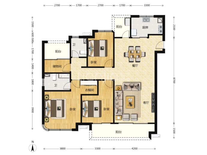 欢乐海岸天鹅堡--建面 138m²