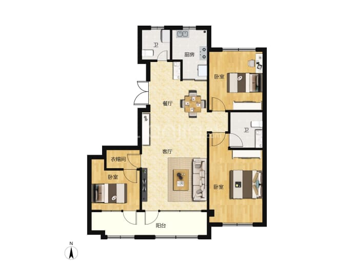 恒信·弥水春风--建面 120m²