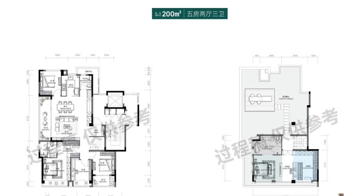 杭铁万科云耀之城5室2厅3卫户型图