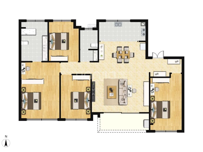 建发朗玥4室2厅2卫户型图