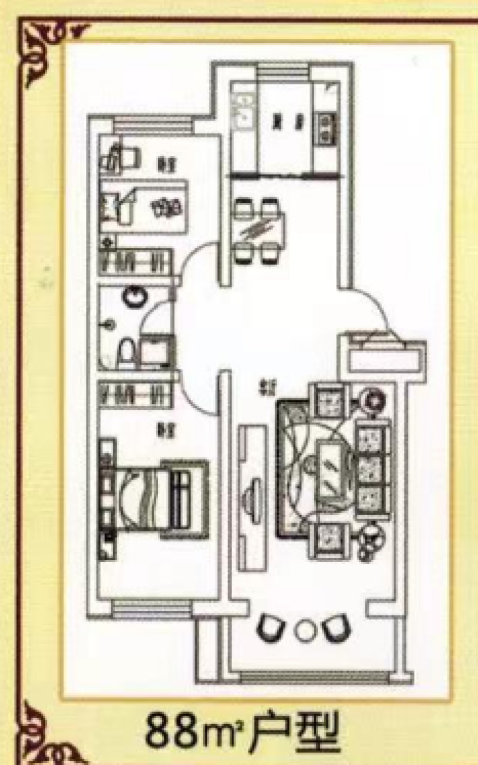 华鹿温泉小镇--建面 88m²