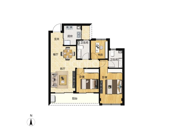 德信赋富春云庄--建面 102m²