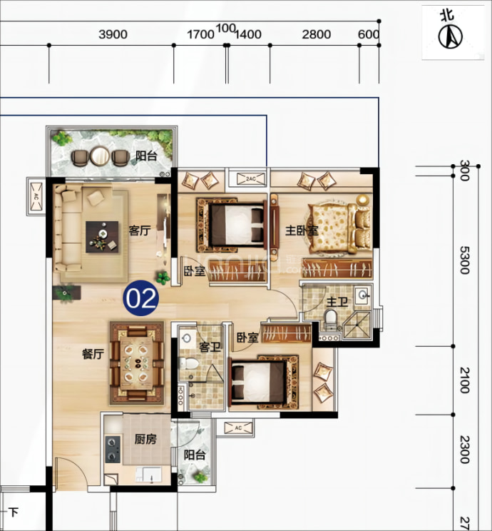 领域88--建面 102m²