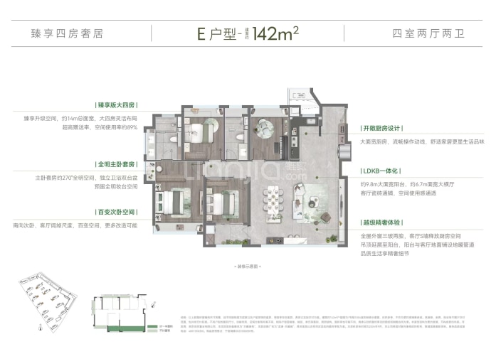 龙湖天曜城--建面 142m²