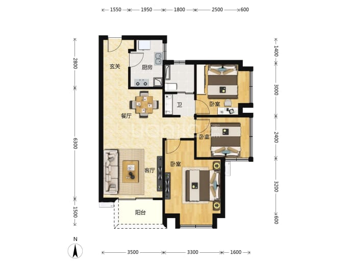 雅居乐铂琅峯花园--建面 85m²