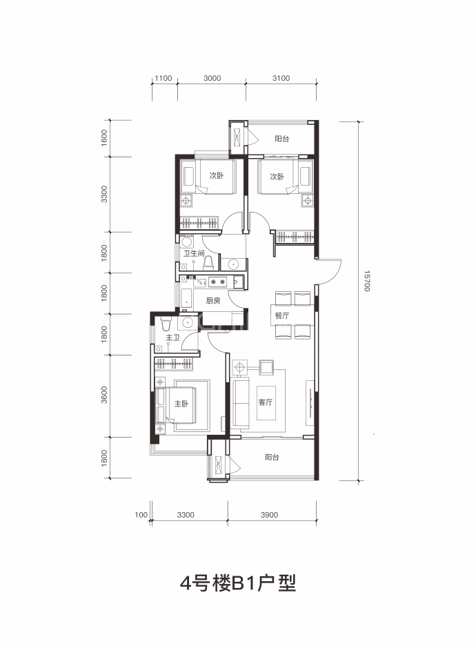 万合府--建面 115.43m²