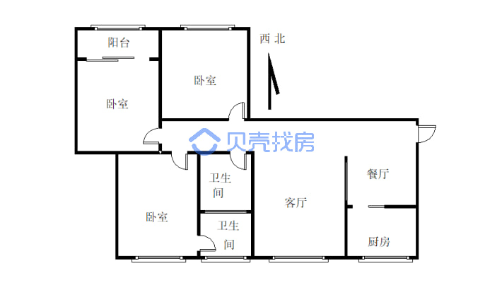 此房满五，户型方正，采光通透，装修风格简约-户型图