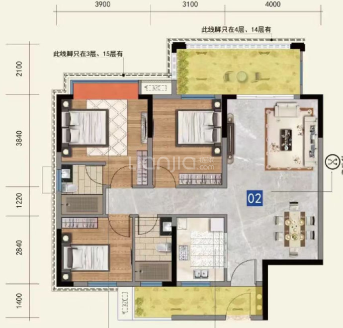 新豪轩锦城--建面 110m²