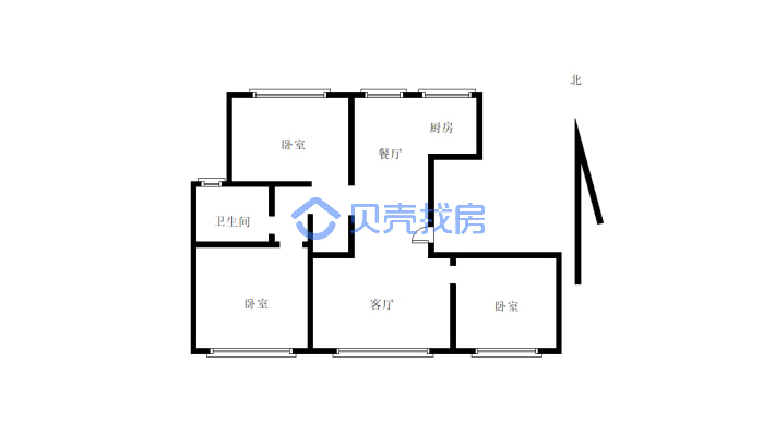 房子精装修南北通透格局明室明厅-户型图