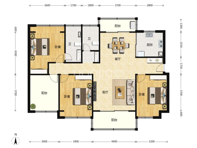 新悦锦云--建面 143m²