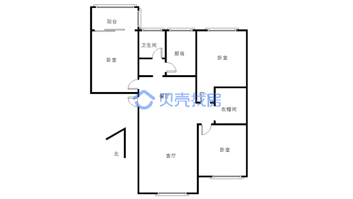 广元市第一人民医院新家属区 3室2厅 南-户型图