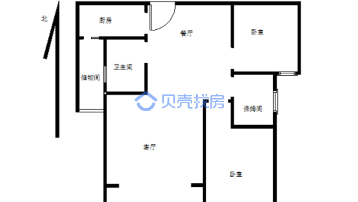 两居室/随时可以看房/毛坯房/业主急售-户型图