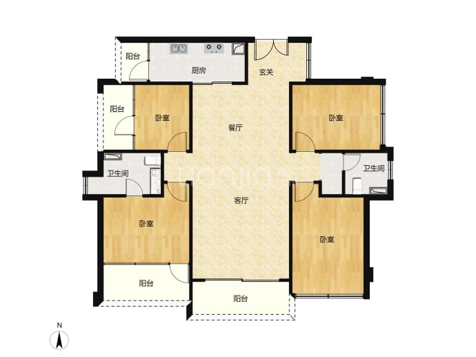 鸿荣源博誉府--建面 140m²