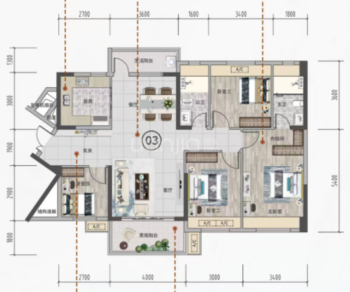 翔顺筠州小镇花园--建面 132.67m²