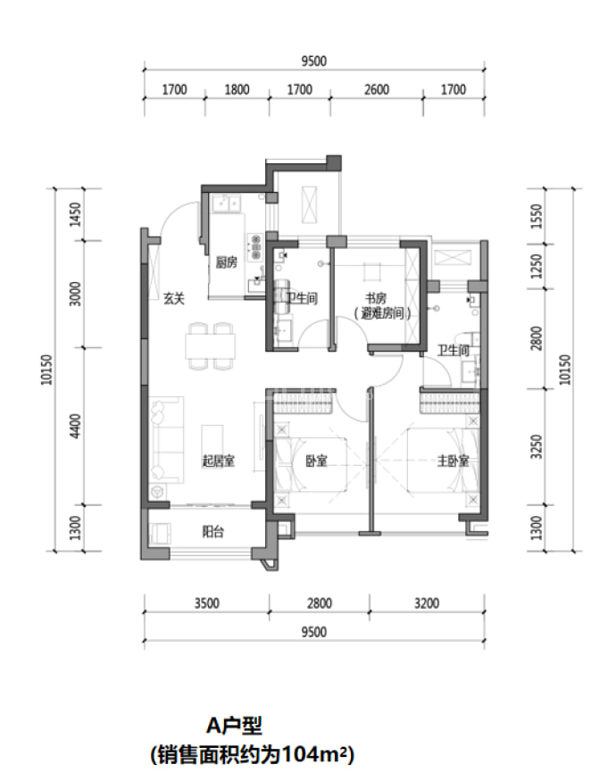 恒扬·公园3号--建面 104m²