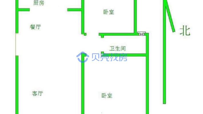 直隶新城水郡 2室2厅 南 北-户型图