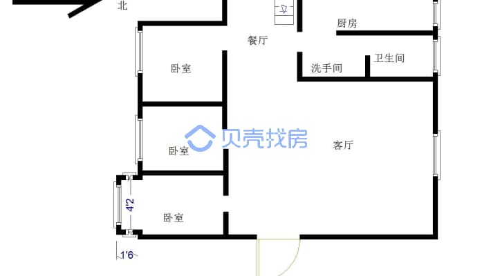 青岛花园3-2-1-1  135平  价低生活便利-户型图