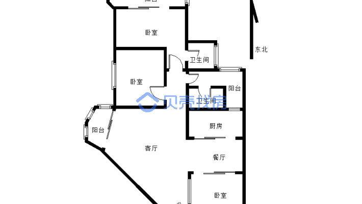 江景住房，中间楼层 电梯，视野采光不错-户型图