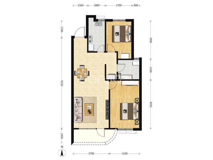 长安润江壹号--套内 73m²