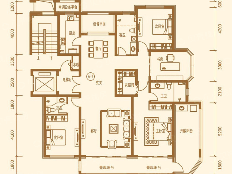 泰丰翠屏山水3室2厅3卫户型图