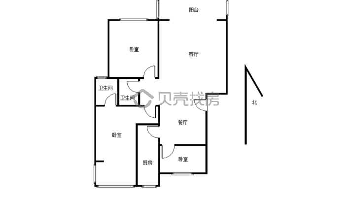 物流港瑰宝明珠 现浇步梯二楼 精装套三双卫 拎包入住-户型图