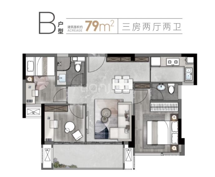 建总云璟未来--建面 79m²