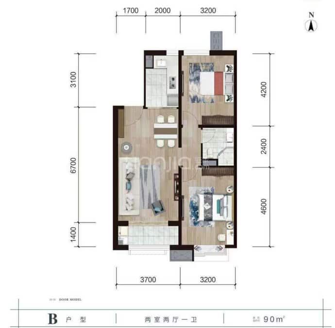 禹洲嘉誉山--建面 90m²