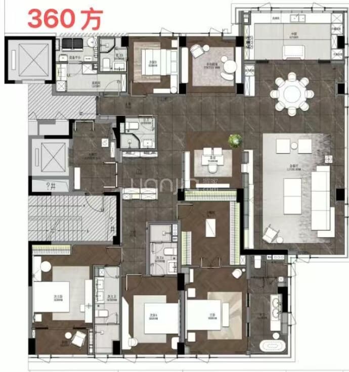 绿城凤咏朝阳6室2厅5卫户型图