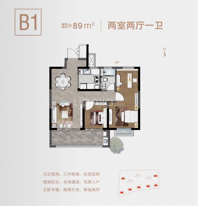 金浦御龙湾--建面 89m²