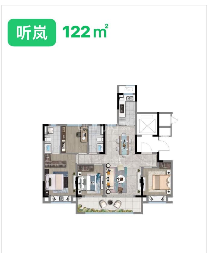 正荣润岚府-建面 122m05