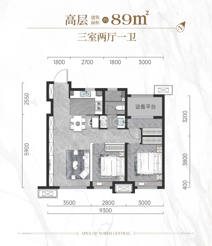 龙曜城--建面 89m²