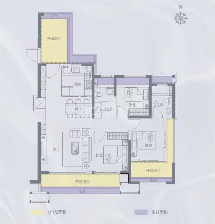 招商时代映江河--建面 119m²