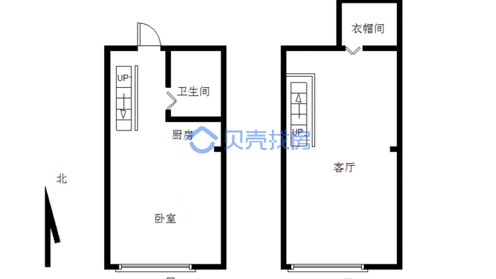 高铁站 复式 精装 楼上楼下分好了-户型图