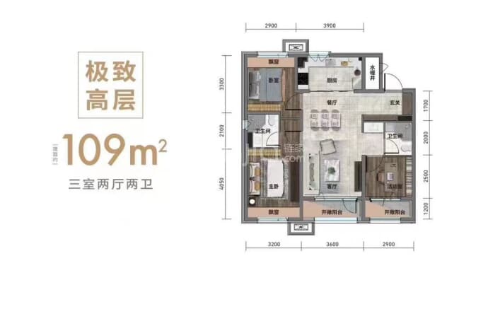 华润置地御华府--建面 109m²