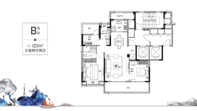 绿城桂语听澜轩--建面 123m²