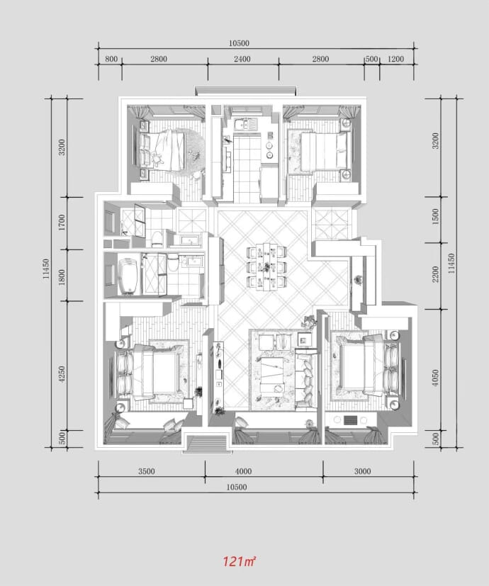 宸悦国际--建面 121m²