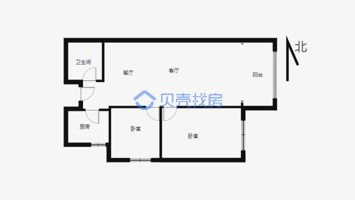 铁路局 汇嘉 北京路 和兴润园 精装  两室 邻近双铁一-户型图